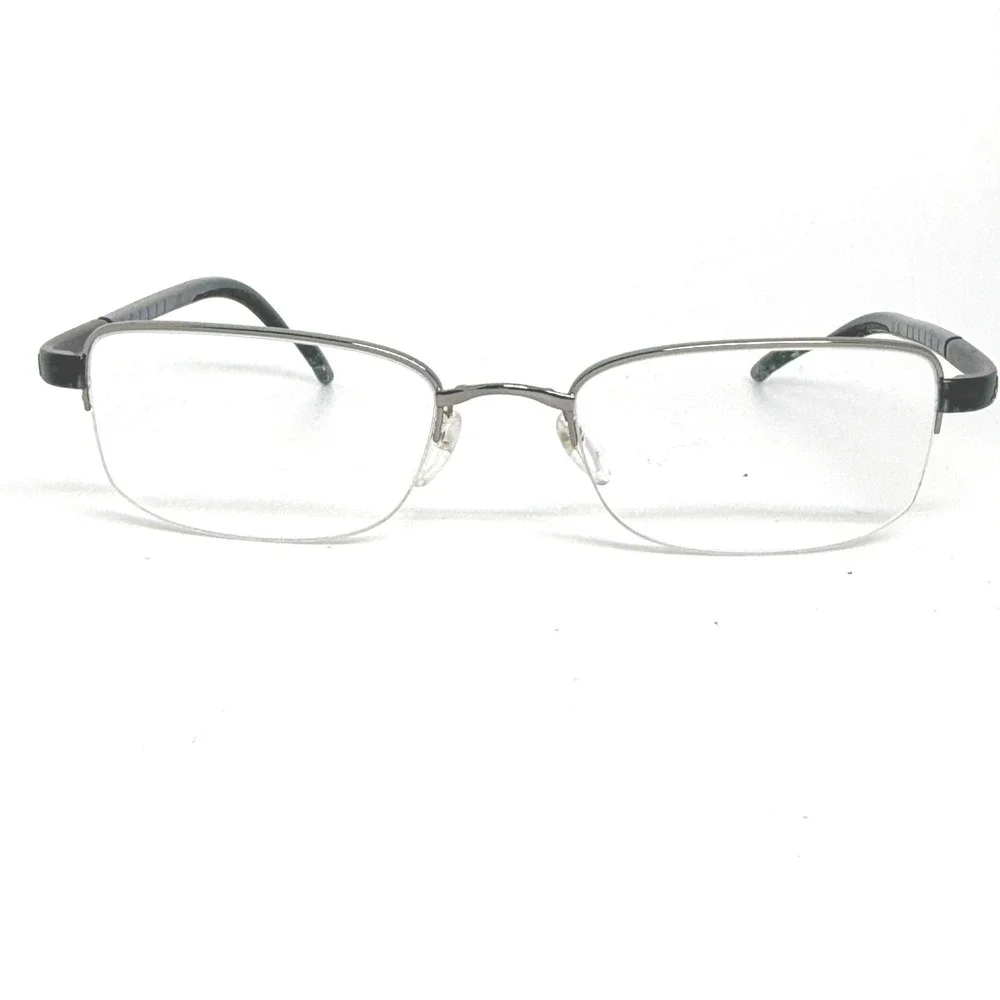 Adidas A673 60‎ 6057 Half Rim Eyeglasses Frames Gunmetal Black 52-19-150 21539
